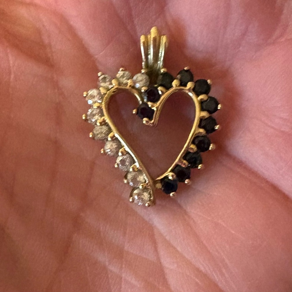Gold and Black Heart Pendant